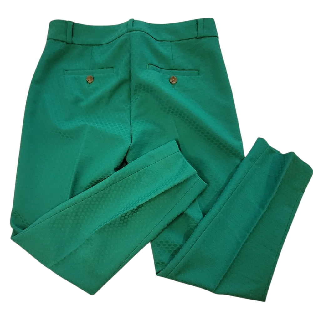 Sz 2P Banana Republic Hampton Textured Everglade Green Trousers - Picture 4 of 7